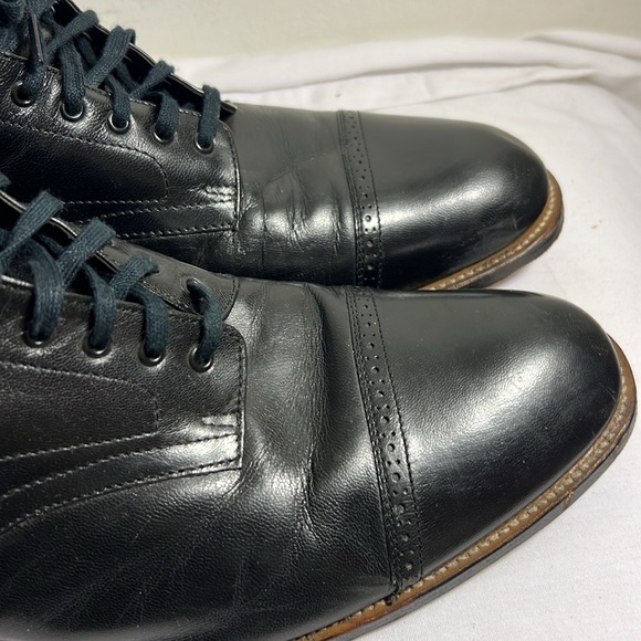Stacy Adams Madison Black Leather Cap Toe High Top Dress Boots Men’s Size 14D - Picture 3 of 9